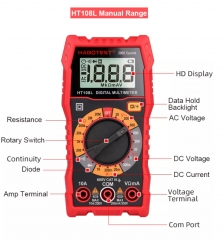 HT108L Digital Clamp Meter 6000 Counts Auto-ranging Multimeter with AC/DC Voltage