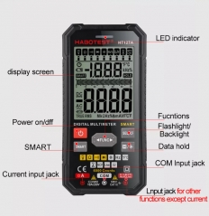 HT127A 6000 Capacitance Smart Digital Multimeter Professional Measurement with TN Display DCA ACA Current Meter