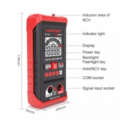 HT123 2000 Counts AC DC Voltage Resistance NCV Small Digital Multimeters For Home