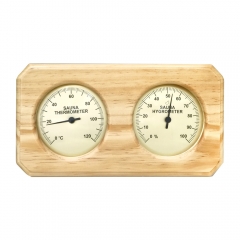 X-23A/B Sauna thermometer golden wooden frame double table temperature and humidity wall hanging