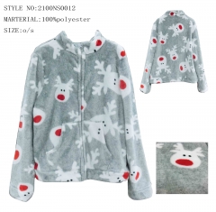 Animal Polyester Flannel Short Dressing Gown