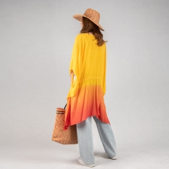 woven dip dyed poncho