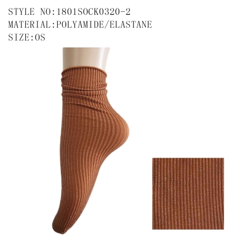 ladies' nylon lurex fancy sock