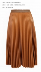 PLEATED PU SKIRT