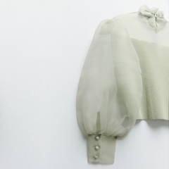 CONTRAST ORGANZA SWEATER