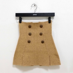 DOUBLE-BREASTED KNIT SKIRT