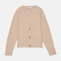 RIBBED KNIT CARDIGAN