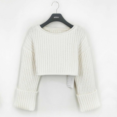 RIBBED KNIT SWEATER