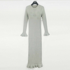 RIBBED KNIT DRESS WITH RUFFLES