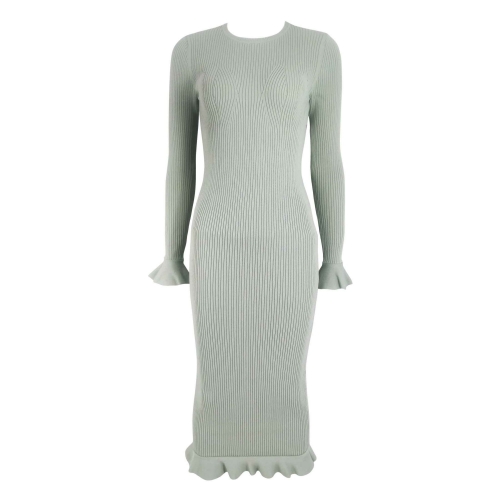 RIBBED KNIT DRESS WITH RUFFLES