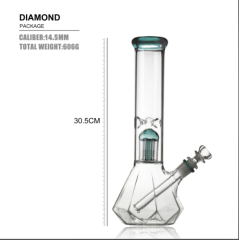diamond shape glass water bong