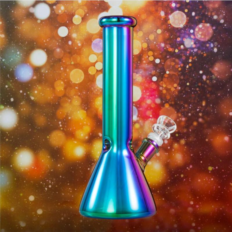 dark electroplate glass beaker smoking bong