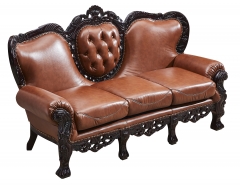 JHC Kingsway Brown Leather Sofa Set