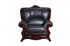 JHC Charlemagne Black Leather Sofa Set