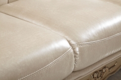 JHC Bamboo White Pearl Leather Sofa Set