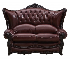 JHC Kensington Burgundy Leather Sofa Set