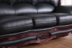 JHC Charlemagne Black Leather Sofa Set