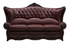 JHC Kensington Burgundy Leather Sofa Set