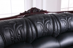 JHC Charlemagne Black Leather Sofa Set