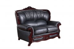 JHC Charlemagne Black Leather Sofa Set