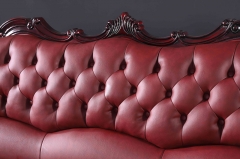 JHC San Carlo Dark Cherry Leather Sofa Set