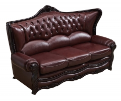 JHC Kensington Burgundy Leather Sofa Set