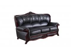 JHC Charlemagne Black Leather Sofa Set
