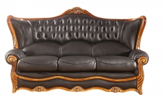 JHC Kensington Black Leather Sofa Set