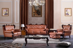 JHC San Carlo Brown Leather Sofa Set