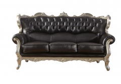 JHC San Carlo Black Leather Sofa Set