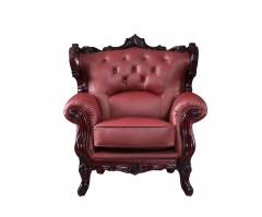 JHC San Carlo Dark Cherry Leather Sofa Set