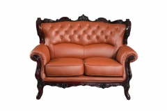 JHC San Carlo Brown Leather Sofa Set