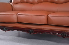 JHC San Carlo Brown Leather Sofa Set