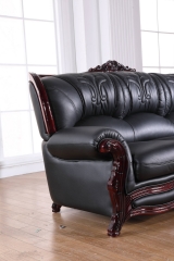 JHC Charlemagne Black Leather Sofa Set