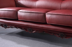 JHC San Carlo Dark Cherry Leather Sofa Set