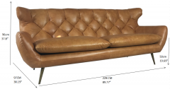 JHS Wellington Coganc Leather Sofa