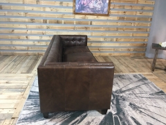 JHS Lancaster Distressed whiskey Leather Sofa