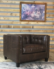 JHS Lancaster Distressed whiskey Leather Chair