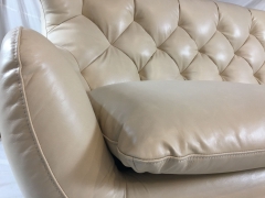 JHS Wellington Antique Ivory Leather Sofa