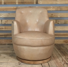 JHS Candace Gaston Leather Swivel Chair