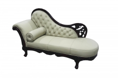 JHC Ivory Leather Chaise