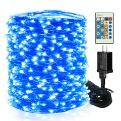 165ft 500 LEDs Blue Plug in Fairy Lights with Remote