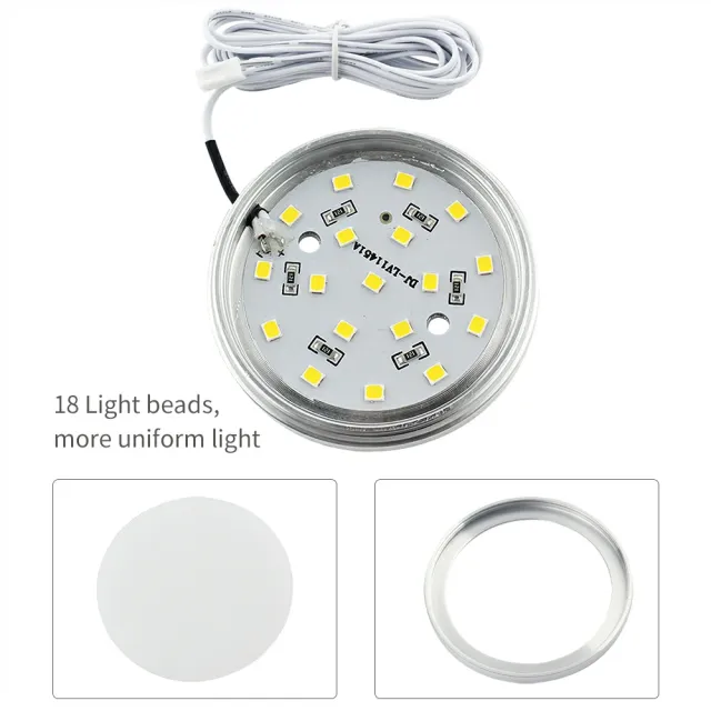 2W 600lm Warm White 12V LED Puck Lights, Pack of 3