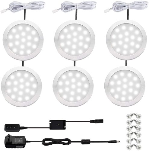 2W 600lm Hand Wave Activated Under Cabinet Lighting Kit, 5000K Daylight White Closet Light