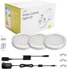 2W 600lm Hand Wave Activated Under Cabinet Lighting Kit, 5000K Daylight White Closet Light