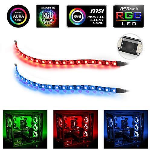 Computer Decoration RGB PC LED Strip Lights with 12V 4Pin RGB Header, 2PCS SMD 5050