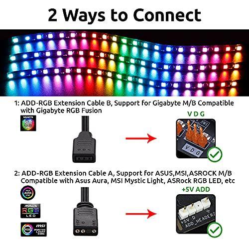 Addressable RGB  PC LED Strip Lights with 5V 3Pin RGB Header, 3PCS 63LEDS