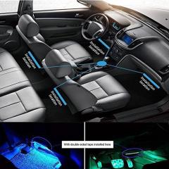 Car Interior Lights 72 LEDs, 4x LED Strip Including Car Cigarette Charger
