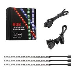 RGB PC LED Strip Lights with 12V 4Pin RGB Header, 3PCS SMD 5050