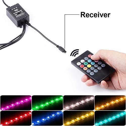 Car Interior Lights 72 LEDs, 4x LED Strip Including Car Cigarette Charger